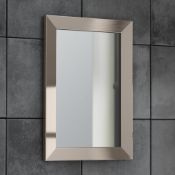 New 300x450mm Clover Metallic Nickel Framed Mirror. Ml8005.Made From Eco Friendly Recycled