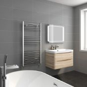 NEW (AA128) 1200X300Mm - 20Mm Tubes - Chrome Heated Straight Rail Ladder Towel Radiator.Rrp £