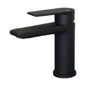 New (H125) Vema Timea Matt Black Basin Mixer Tap. 150 x 42 x 146mm (HxWxD) Deck Mounted Basin M...