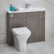 NEW (C1) 1000mm Slimline Furniture Pack Avola Grey - Basin, Wc Unit + And Basin Unit. RRP £