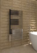 New (H31) Cadiz Designer Towel Radiator 1000 x 500mm Chrome 1085BTU. High Quality, Chrome-Plat...