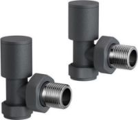 New & Boxed 15 mm Standard Connection Round Anthracite Radiator Valves. Ra03A. Complies With ... New