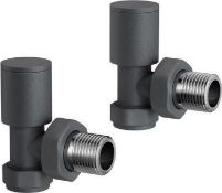 15 mm Standard Connection Round Anthracite Radiator Valves. Ra03A. Complies With Bs2767 Regul...  15
