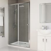 New (J57) 1700mm - Elements Sliding Shower Door Fixed Panel. Rrp £399.99.8mm Safety Glass Fu...