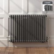New Boxed 600x828mm Anthracite Double Panel Horizontal Colosseum Traditional Radiator.Rca563.Rr...
