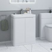 New (J32) Lambra 500mm Two Door Unit White. Rrp £275.00. Basin Not Included. Lambra 500 White...