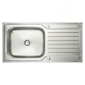 New (H119) Signature Prima Deep 1.0 Bowl Kitchen Sink With Waste Kit 1000mm L x 500mm W - Stain...
