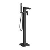 New (J46) Eliseo Ricci Sharpe Floor Standing Bath Shower Mixer - Matt Black - 15008 Black Brass...