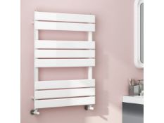 New (Ct127) 800x450mm White Flat Towel Rail Radiator Designer.