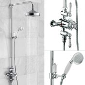 New (J8) Edwardian Dual Traditional Thermostatic Shower Mixer + Rigid Riser + Diverter. The Sol...