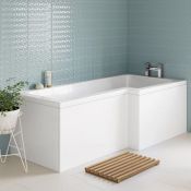 New (J6) 1700mm Right Hand L-Shaped Bath. Constructed From High Quality Acrylic Length: 1700mm