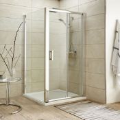 New (J59) 1000x1000mm - 6mm - Elements Sliding Door Shower Enclosure. Rrp £399.99.6mm Safety...