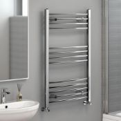New 1200x500mm - 20mm Tubes - Rrp £219.99.Chrome Curved Rail Ladder Towel Radiator. Our Nancy...
