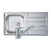 New (H118) Signature Prima 1.0 Bowl Kitchen Sink With Sink Tap And Waste Kit 965mm L x 500mm W ...