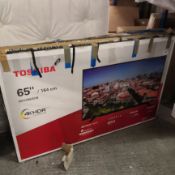 Toshiba 65u2963db 65 inch 4k ultra hd, hdr, freeview play, smart tv [black] 90x147x25cm rrp: £778.0