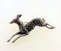 Vintage Sterling Silver Marcasite Brooch