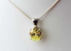 Sterling Silver 4.5 carat Citrine Pendant Necklace