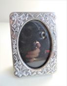 Repousse Decorated Silver Plated Photo Frame