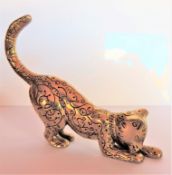 1986 Franklin Mint Solid Brass Cat Figurine 