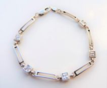 Sterling Silver 1.75 ct White Topaz Tennis Bracelet