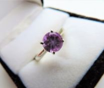 Sterling Silver 1.3 carat Amethyst Ring