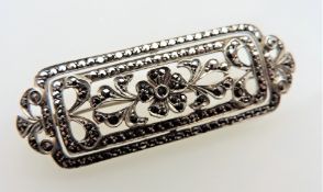 Vintage Art Deco Sterling Silver Marcasite Brooch