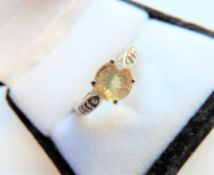Sterling Silver 1.8 ct Citrine & Topaz Gemstone Ring