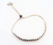 Sterling Silver Diamond Adjustable Slide Tennis Bracelet