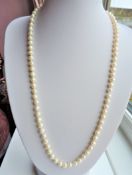 24 Inch Cultured Pearl Necklace 86 x 6mm Pearls