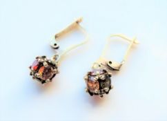 Sterling Silver Multi Gemstone Bobble Drop Earrings