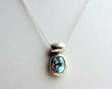1.6 carat Topaz Sterling Silver Topaz Pendant Necklace