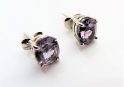 Sterling Silver 2.5 carat Amethyst Earrings
