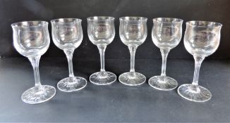 Set 6 Crystal Wine Glasses