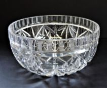 Vintage Heavy Cut Crystal Bowl 20cm Wide