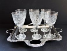 Crystal and Silver Plate Drinks Set