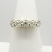 Certificated 18ct yellow and white gold 5-stone graduated diamond ring, 0.75 carat