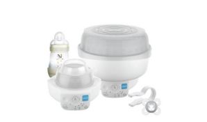 (R15G) Baby. 2 Items. 1 X MAM Electric Steriliser & Express Bottle Warmer & 1 X MAM Easy Start Set