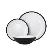 (R2H) Household. 37 Items. 16 Piece Stoneware Liquorice Dinner Set & 11 Piece Stoneware 2 Tone Gree