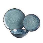 (R2F) Household. 1 X Stoneware 14 Piece Reactive Glaze Dinner Set