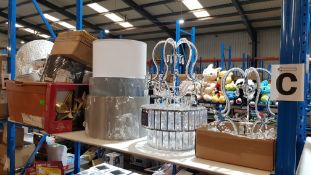 (R1C) Lighting. Mixed Lot To Include Light Shades, Battery Operated Light Up Tree Topper, 2 Tier Sh