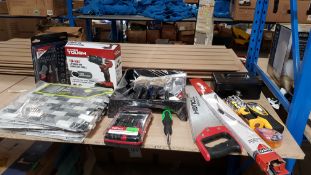 (R3F) DIY. Mixed Lot To Include 1 X Hyper Tough 18V Lithium Ion Cordless Drill, 1 X Hyper Tough 38