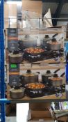 (R2J) Household. 2 X Non Stick Aluminium 5 Piece Pan Set