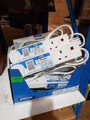 (R15A) Household / DIY. 12 X Staus Power Socket (4 Socket, 1 Metre, 12 Amp) All New