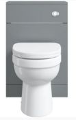 Elston Stone Grey Slimline Back To Wall Toilet Unit 300mm