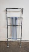 550x1500mm Matt Grey 5 Rail Tall Traditional Ball Jointed Heated Towel Rail With 2 Towel Hangers An