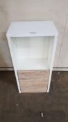 1 X 400x400 Wall Hung Cube Compact Vanity Unit Storage System (Damaged) & 1 X 330x700 White & Oak S