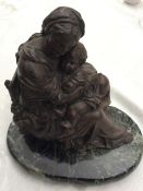 Antique Spelter Sculpture on Marble Plinth