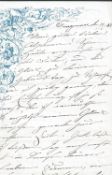 Royalty 1847 H.R.H. The Duchess Of Kent, Mother Of Queen Victoria Writing To Alphonse Monsdaff