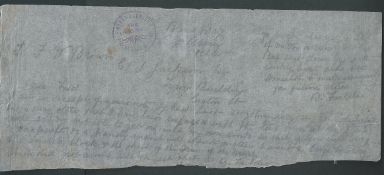 New Zealand c.1899 Great Barrier Island Pigeongram staples flimsy message