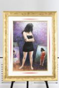 Anthony Orme painting Lady in Black Dress